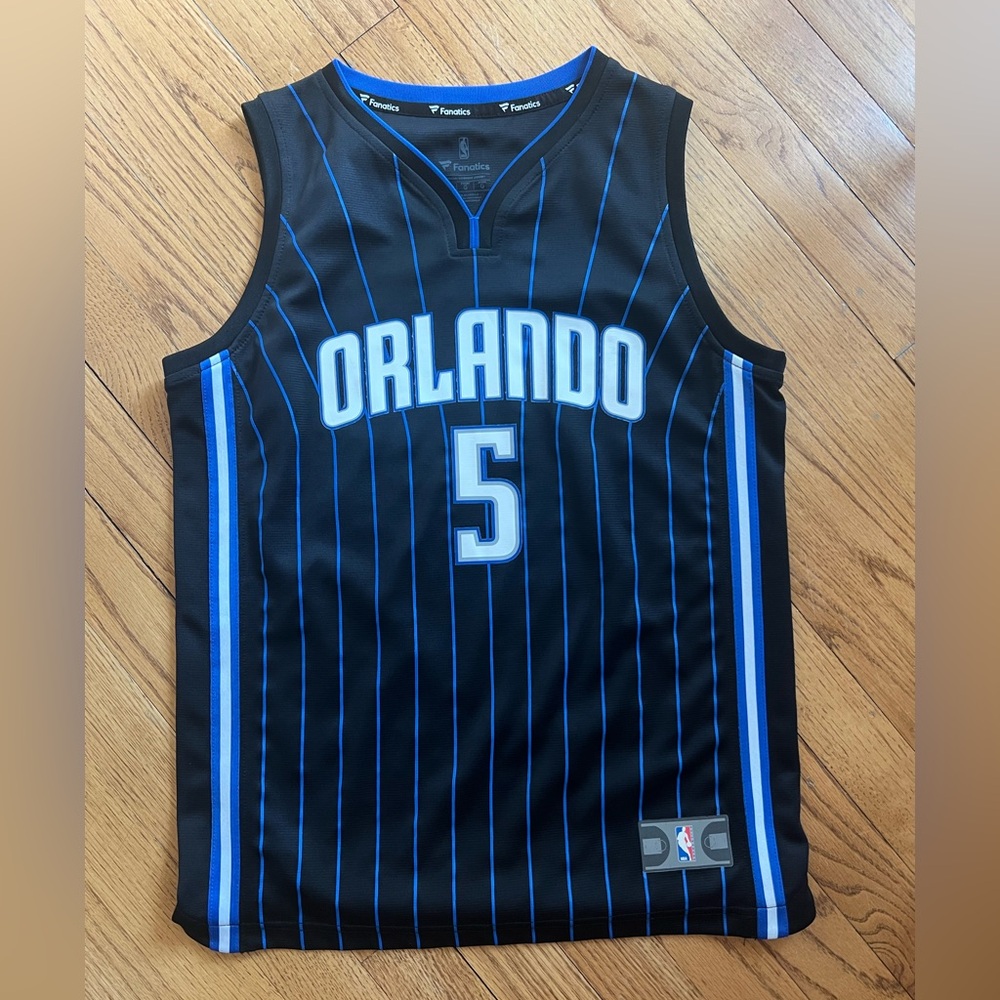 NBA Fanatics Boys Size Large Orlando #5 Bamba Jersey Excellent Condition